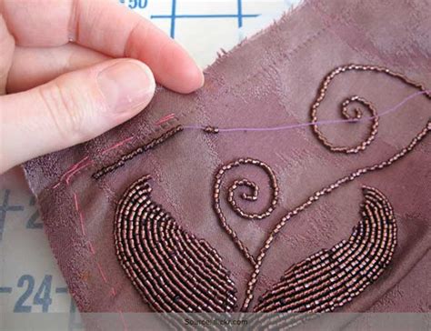 how to embroider beads on fabric